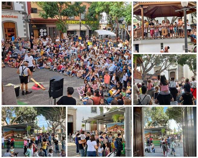 Imágenes de la actuación del payaso y de las visitas al belén canario/TA.